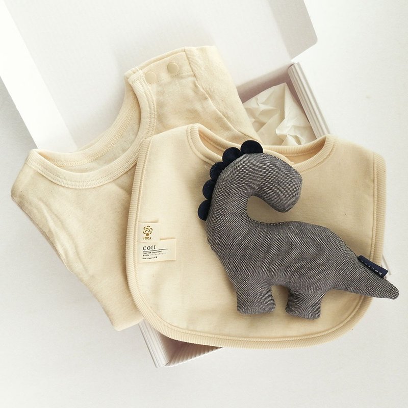 [cott organics x kontex] saliva towel/ onesies/comfort doll gift box/wooden box - Onesies - Cotton & Hemp Multicolor