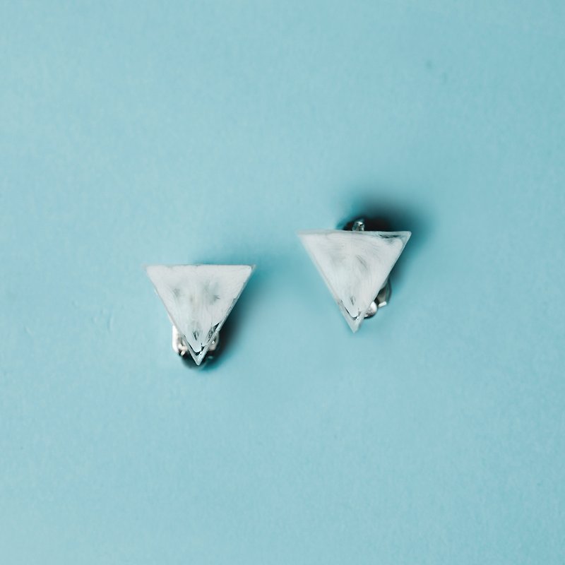 【2018 Resort Collection】Triangle Sun Cream earrings - Earrings & Clip-ons - Resin Transparent