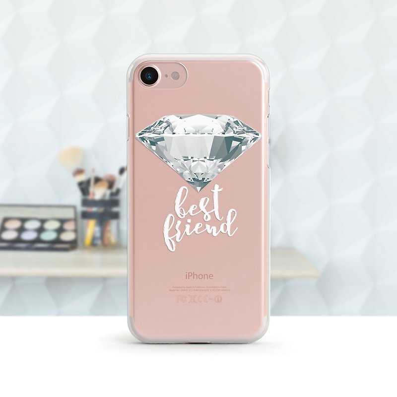 Diamonds Are a Girl's Best Friend- iPhone14 series, Samsung - เคส/ซองมือถือ - พลาสติก สีเงิน