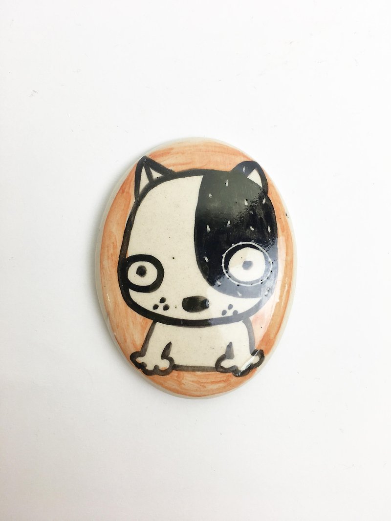Nice Little Clay hand-painted ceramic magnet iron _ cheap dog 0905-08 - Items for Display - Pottery Orange
