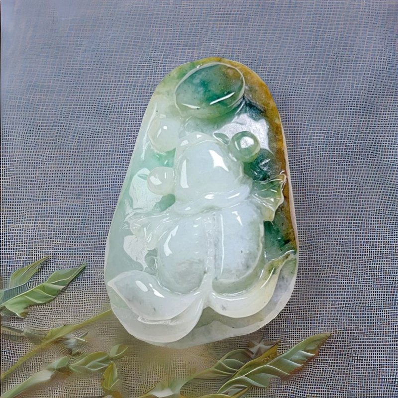 【金玉滿堂】三彩翡翠如意金魚 |天然緬甸玉翡翠A貨 | 送禮 - 項鍊 - 玉石 多色