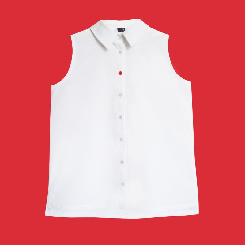 我在等你白襯衫 I AM WAITING FOR YOU WHITE BLOUSE - 女上衣/長袖上衣 - 其他材質 白色