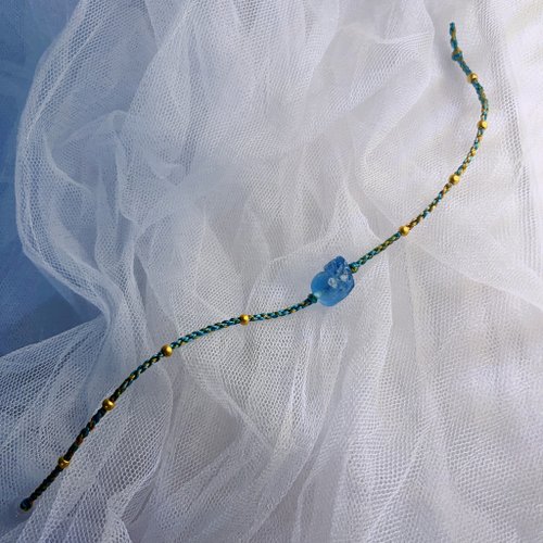 水晶・アクアマリン アンクレット 約20cm アクアマリンアンクレットの通販 | iichi 日々の暮らしを