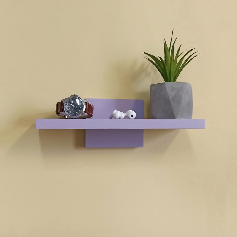 Floating wall shelf made with natural pine wood 設計 流木 流木アート カモメ 潮騒 潮騒 收納 擺飾 - 層架/置物架/置物籃 - 木頭 紫色