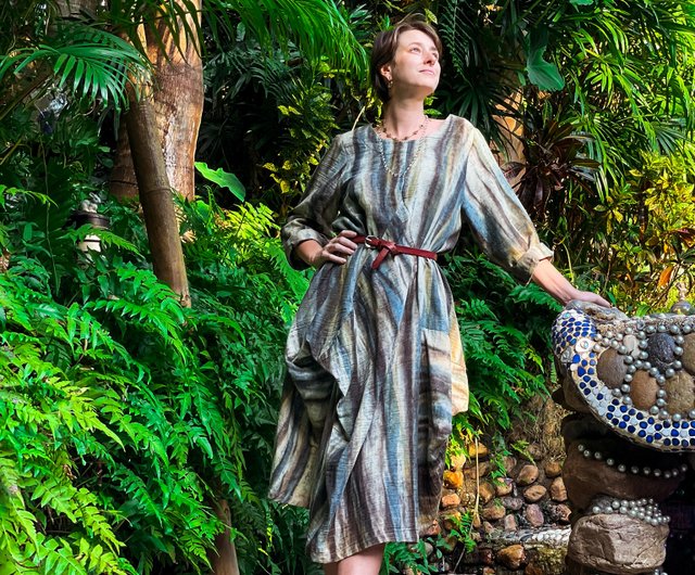 ワンピース Shibori Tie-Dyed Cotton Jersey Dress Mame Kurogouchi マメクロゴウチ 別注 Shibori Tie-Dyed Cotton Jersey