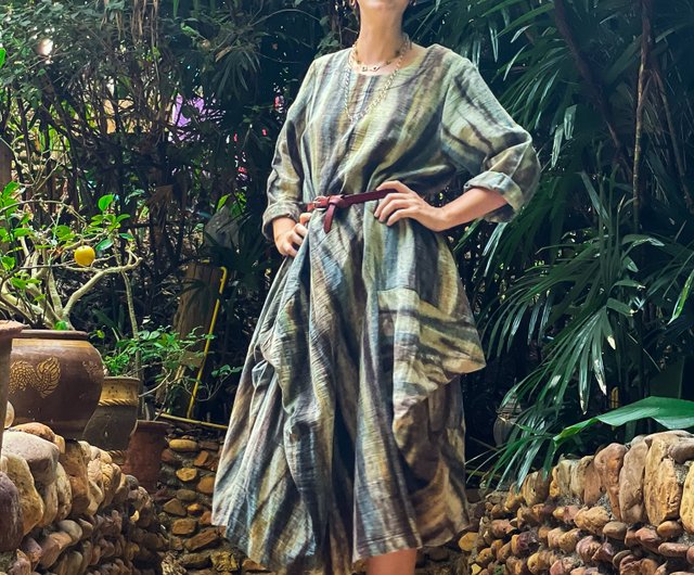 Tie Dye Dress, Tie Dye Clothing, Shibori Dress, Long Tie Dye Dress