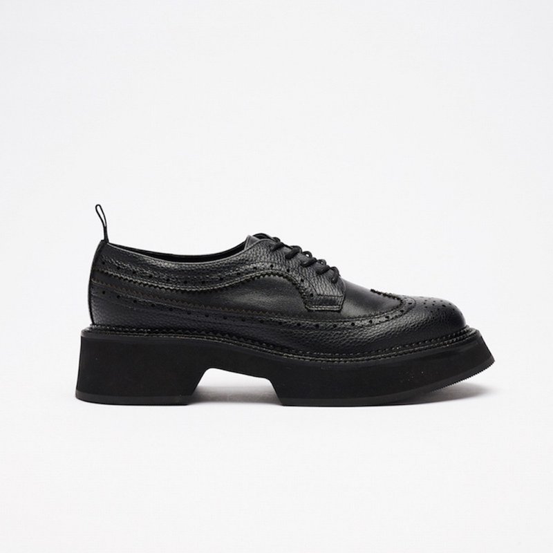 VATIC WINGTIP BROGUES SHOES BLACK 45mm厚底皮鞋 - 男皮鞋 - 真皮 黑色
