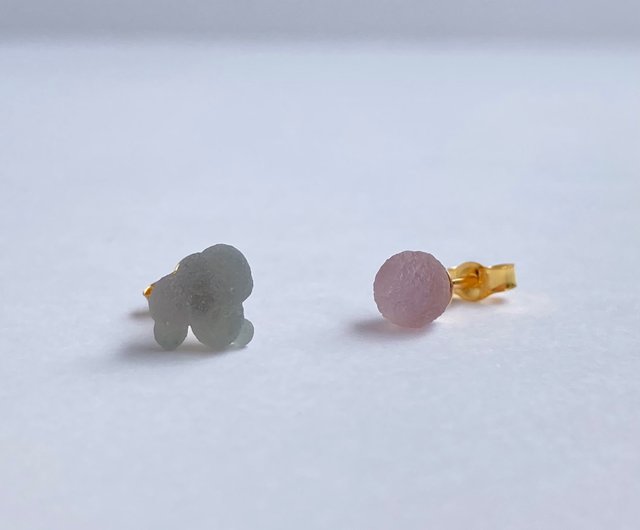 14kgfグレープアゲートのピアス 天然石☆レア☆大粒グレープアゲートの