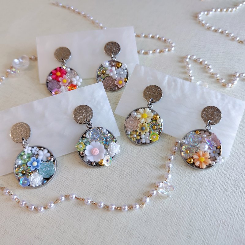 A Midsummer Night's Dream earrings - ต่างหู - สแตนเลส สีเงิน