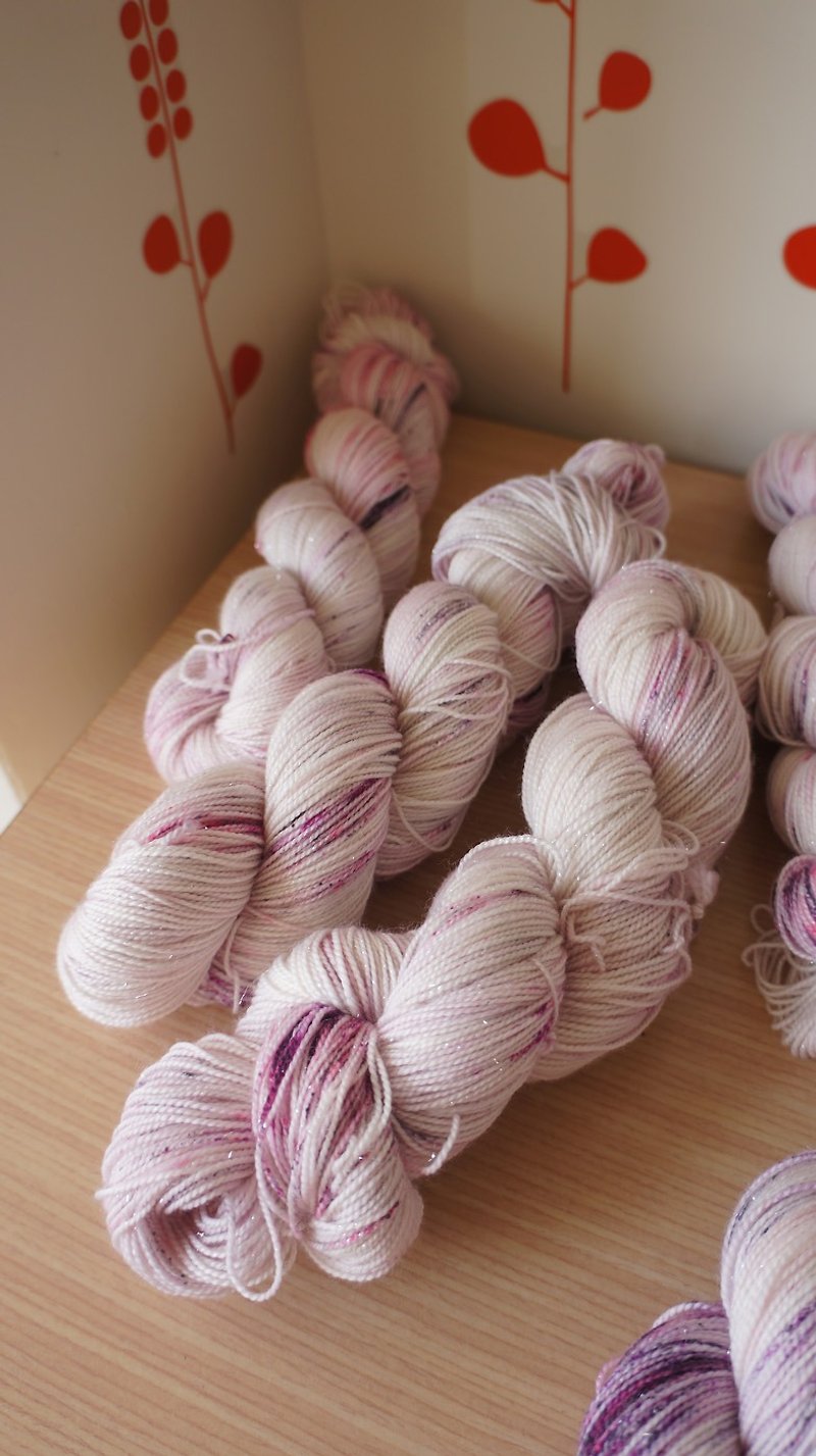 Hand dyed thread. Cherry Blossoms - Knitting, Embroidery, Felted Wool & Sewing - Wool 