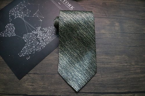 壞紳士 草灰綠斜紋絲質領帶/簡約設計/百搭好配