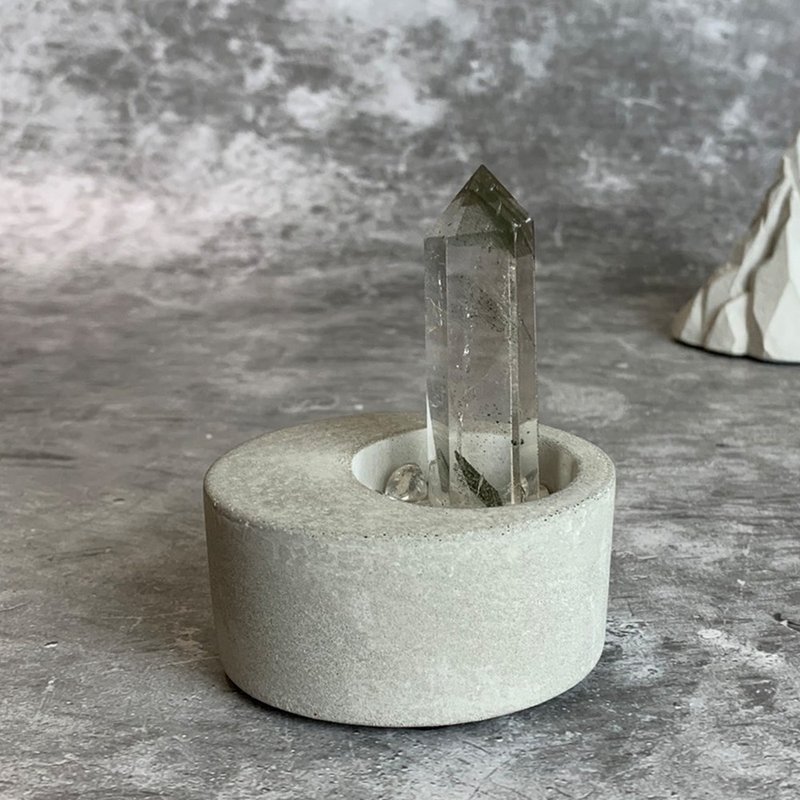 水晶柱- 綠幽靈  辦公室療癒微景觀 裝置擺飾 一物一圖 - 擺飾/家飾品 - 寶石 綠色