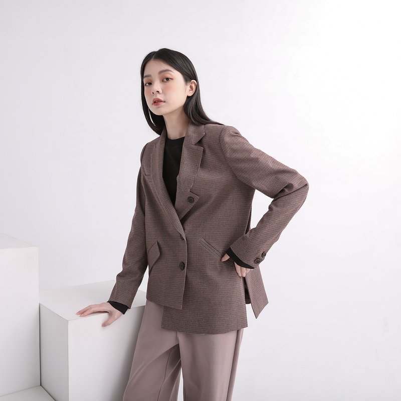 【經典聯名】【環保永續】Guisu_歸宿西裝外套_CLO508_格紋毛料 - 女西裝外套 - 聚酯纖維 多色