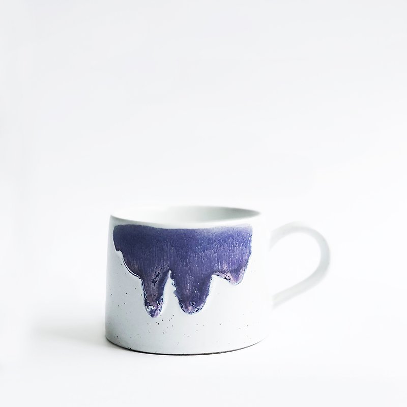 窯變釉手作陶瓷馬克杯－流釉紫 - 咖啡杯/馬克杯 - 瓷 紫色