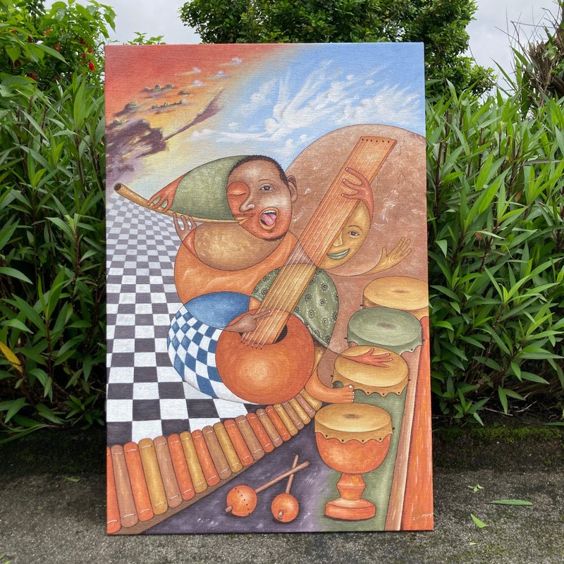 【U847-Sing with Angel】African art shipped to Taiwan by air/90x60cm - โปสเตอร์ - วัสดุอื่นๆ 