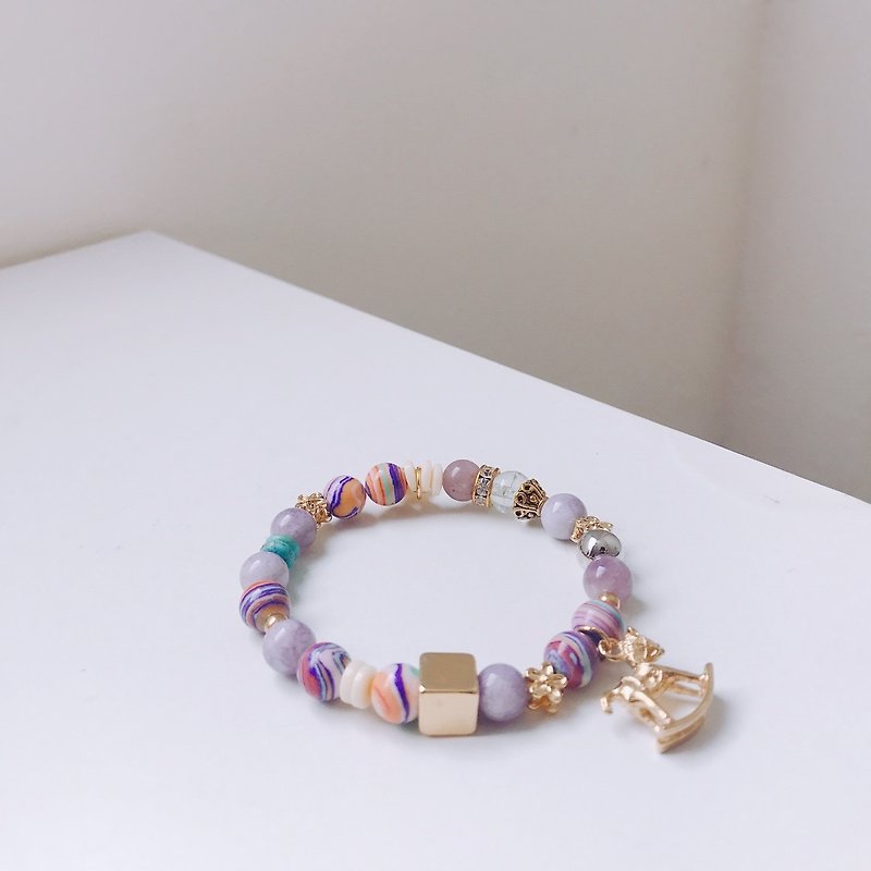 Flower pine horse ore bracelet - Bracelets - Stone 