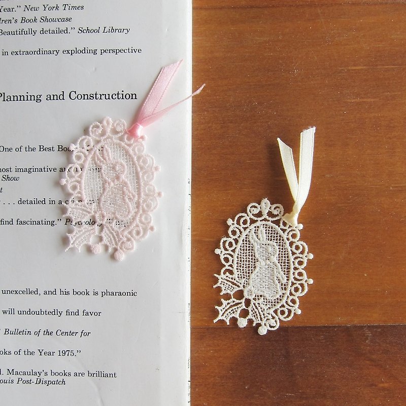 Embroidered  Lace bookmarks :Little bunny - Bookmarks - Polyester 