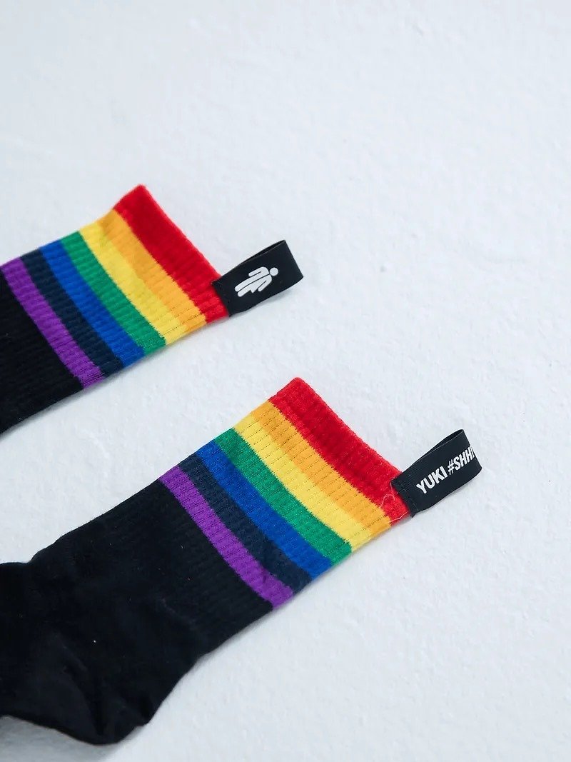 YUKI x SHH!unisex rainbow socks - Socks - Cotton & Hemp Multicolor