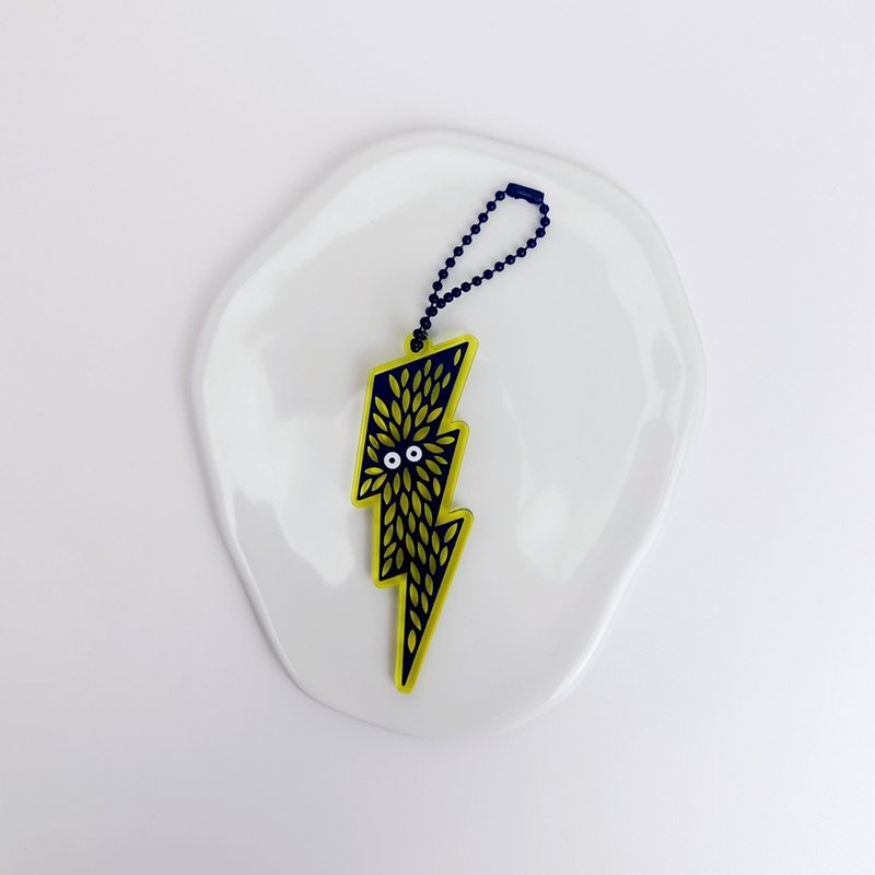 Leaf Monster - Lightning - Acrylic Charm. - Charms - Acrylic Yellow