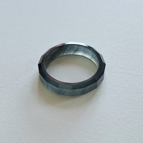 翡翠百貨 jade store 20.3mm | 天然危地馬拉冰種烏雞翡翠多切面戒指玉戒圈 | 女戒男戒