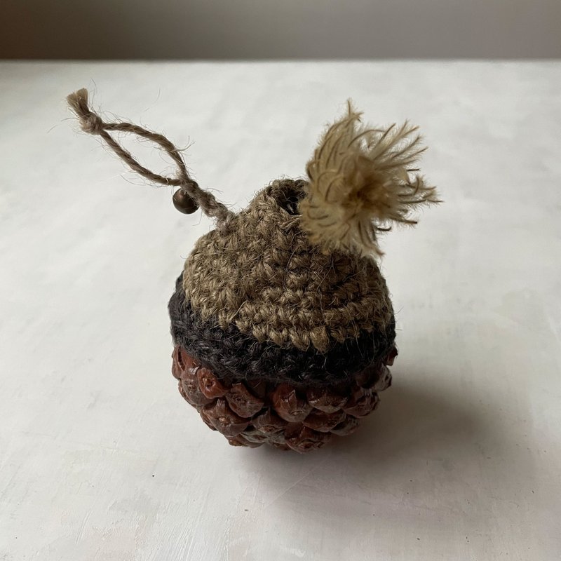 Two-color weaving / small bell hanging flower pot / dry flower pot / pine cone / handmade packaging - Pottery & Ceramics - Plants & Flowers Brown