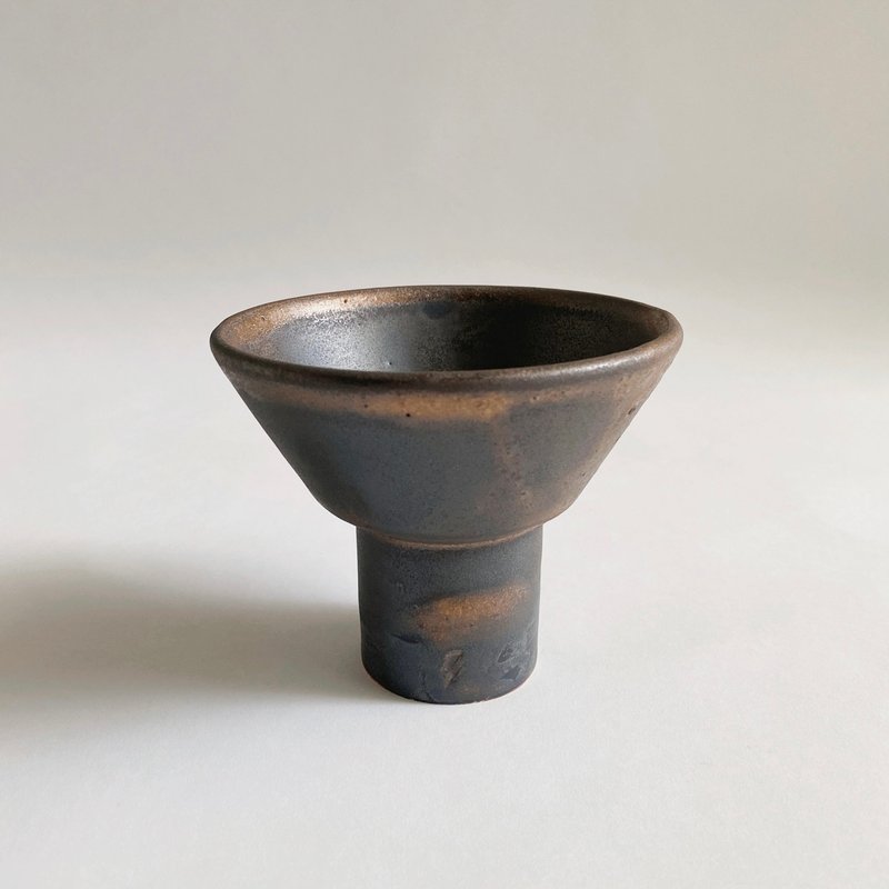 Black gold tall wide mouth bowl No. 2 - Pottery & Ceramics - Pottery Gold