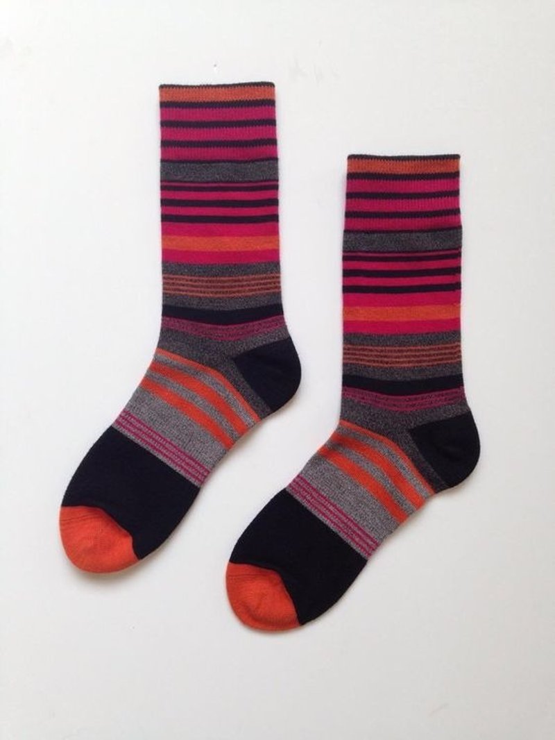 GillianSun Socks Collection 【HOT 熱銷款】059BK - 襪子 - 棉．麻 紅色
