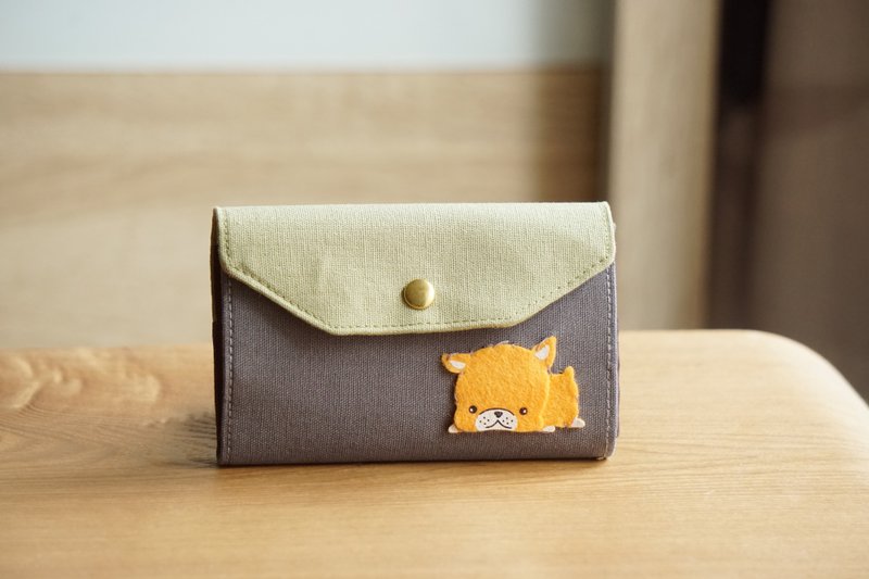 Corgi Butt - Wallet for her - more options Cotton Purse - กระเป๋าสตางค์ - ผ้าฝ้าย/ผ้าลินิน สีเหลือง