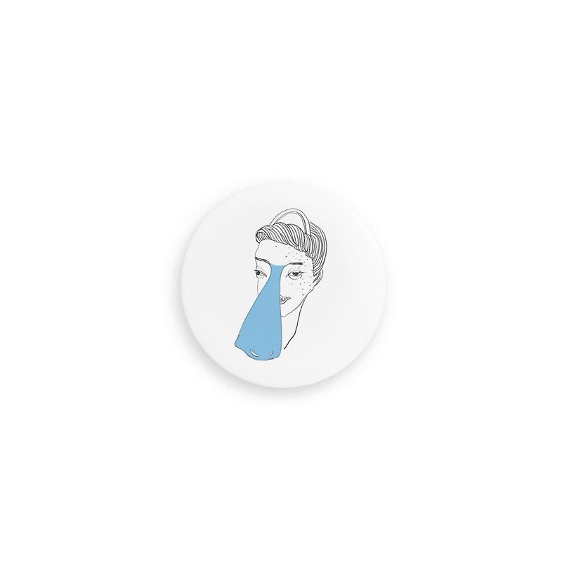 Blue nose woman (5.8cm) - เข็มกลัด/พิน - โลหะ สีน้ำเงิน