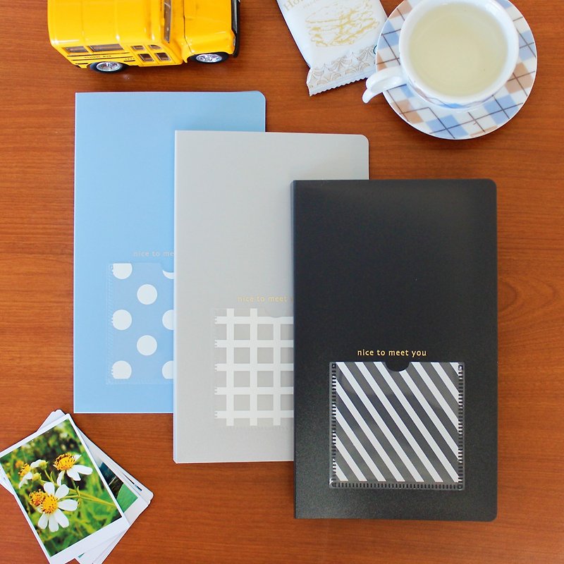 3-compartment business card book/storage book - แฟ้ม - กระดาษ สีดำ