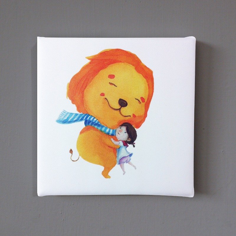 【9cm zoo hug series –Lionel the Poet with Little girl】replica painting - Wall Décor - Waterproof Material 