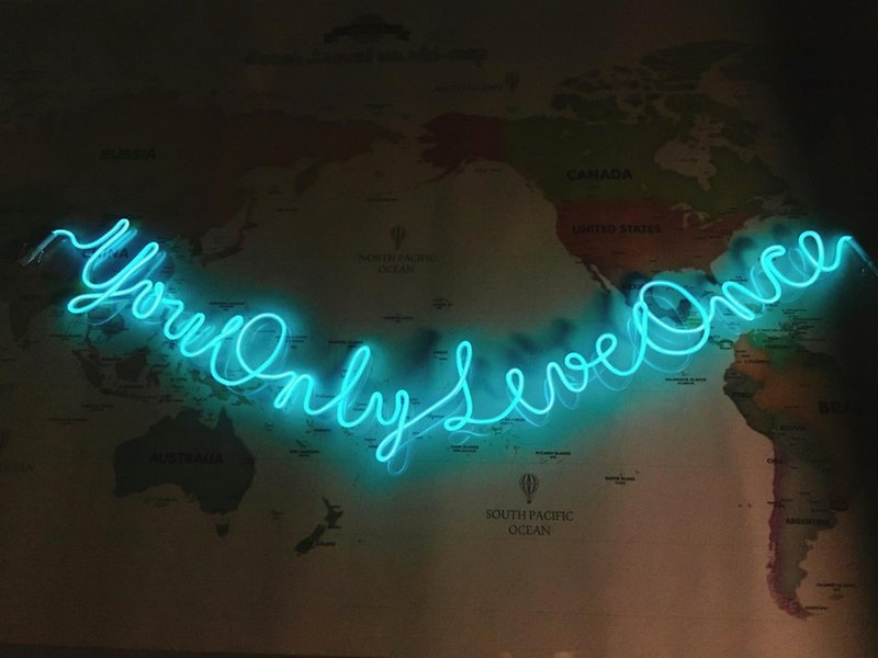 neonlite custom made wording light  /You only live once/ - โคมไฟ - พลาสติก สีน้ำเงิน