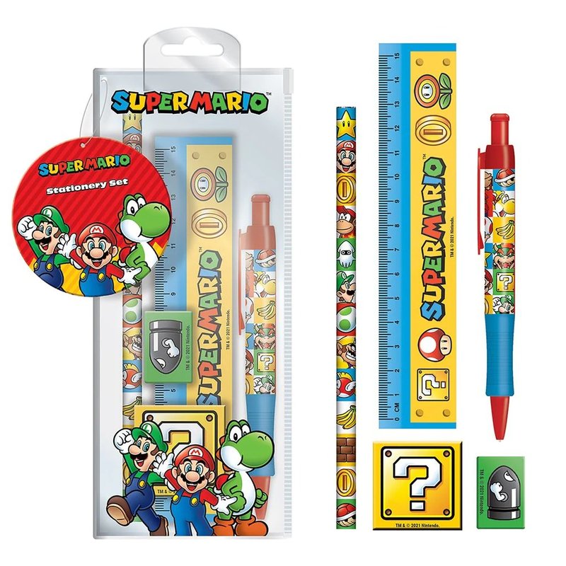 【Nintendo】Super Mario Question Mark Brick Student Stationery Set - อื่นๆ - กระดาษ หลากหลายสี