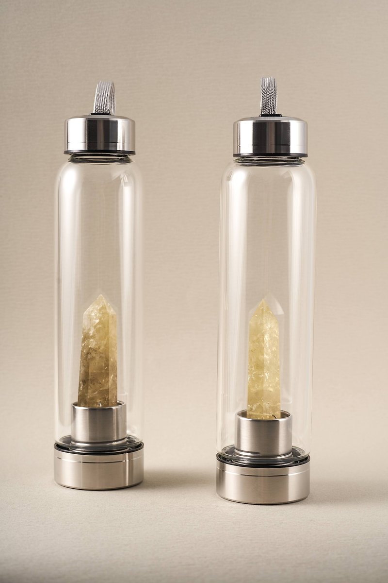 Huaguang-Zangjing Pavilion | Natural crystal column energy water bottle | Complete crystal column - Pitchers - Crystal 