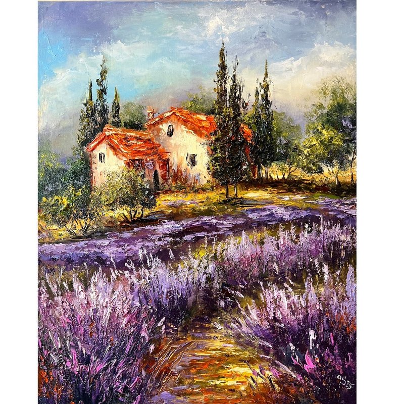 Provence Painting Original Artwork Canvas 50x40cm - 海報/掛畫/掛布 - 棉．麻 多色