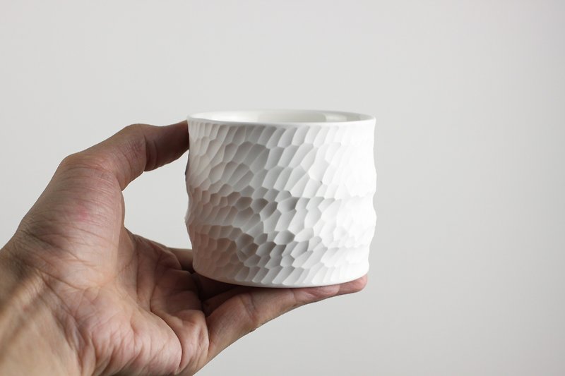 White and Shadow Ceramics Cup 250 ml. - 咖啡杯 - 瓷 白色