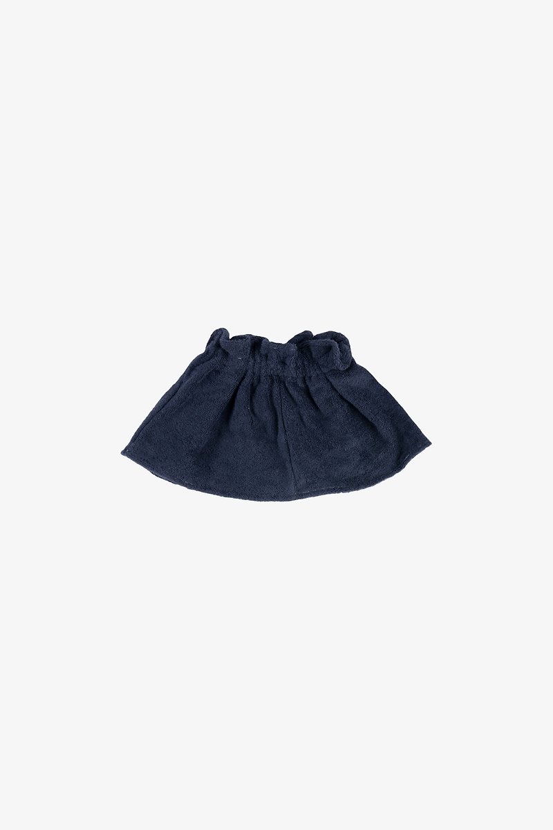 CUPCAKE Cotton Terry Cloth Folded Skirt - Skirts - Cotton & Hemp Blue