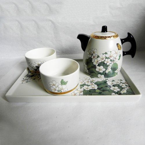 鶯歌陶瓷博物館 新太源-油桐鎏金茶具組(1壺2杯1茶盤)