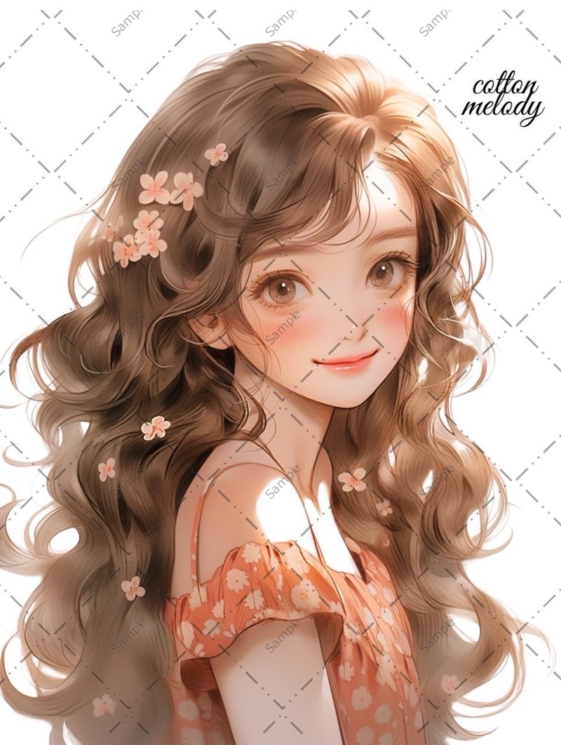 original sticker no.535 人物ステッカー オリジナルステッカー 人物ステッカー 女の子ステッカー オリジナル人物ステッカー - 貼紙 - 紙 