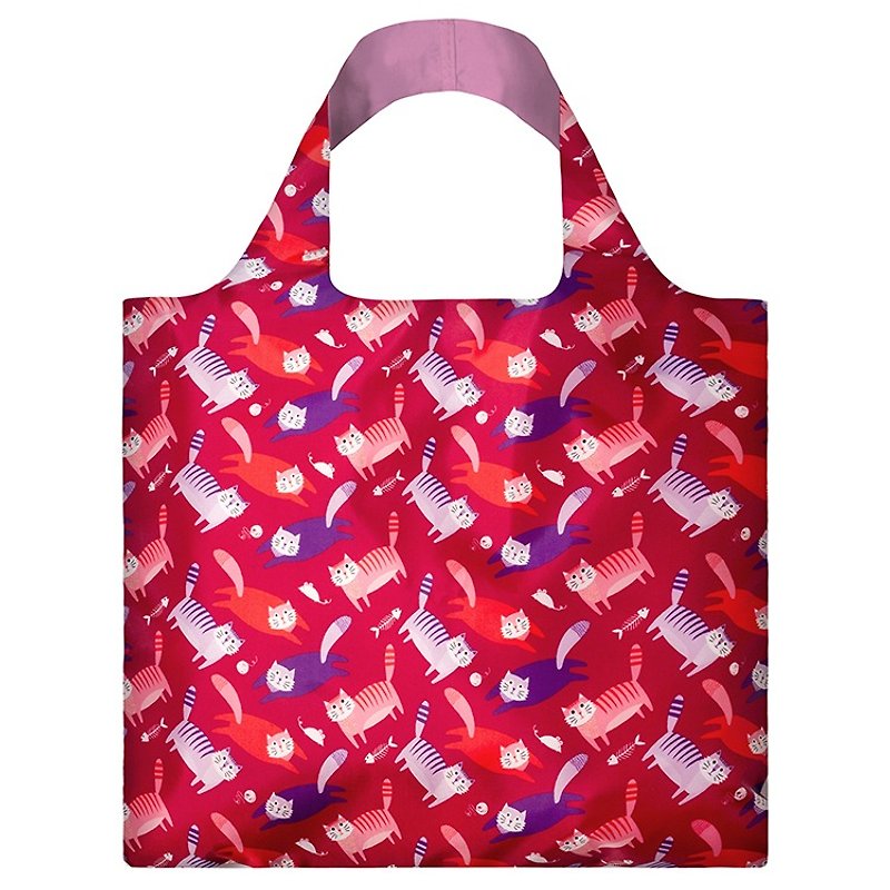 LOQI Shopping Bag-Cat ASCA - กระเป๋าแมสเซนเจอร์ - พลาสติก สีแดง