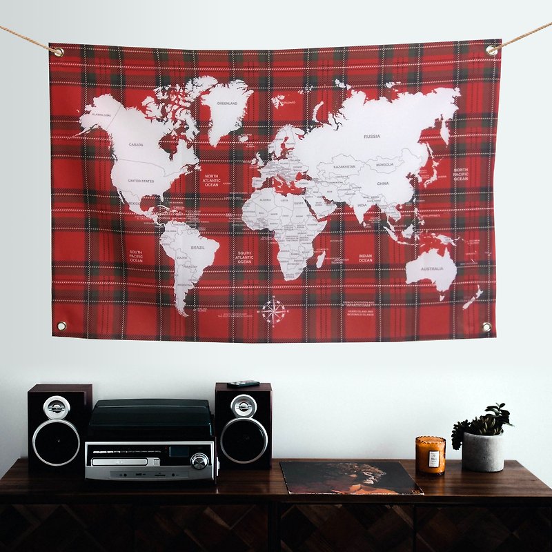 Customized World Map Hanging Wallpapers College Wind - Wall Décor - Other Materials Red