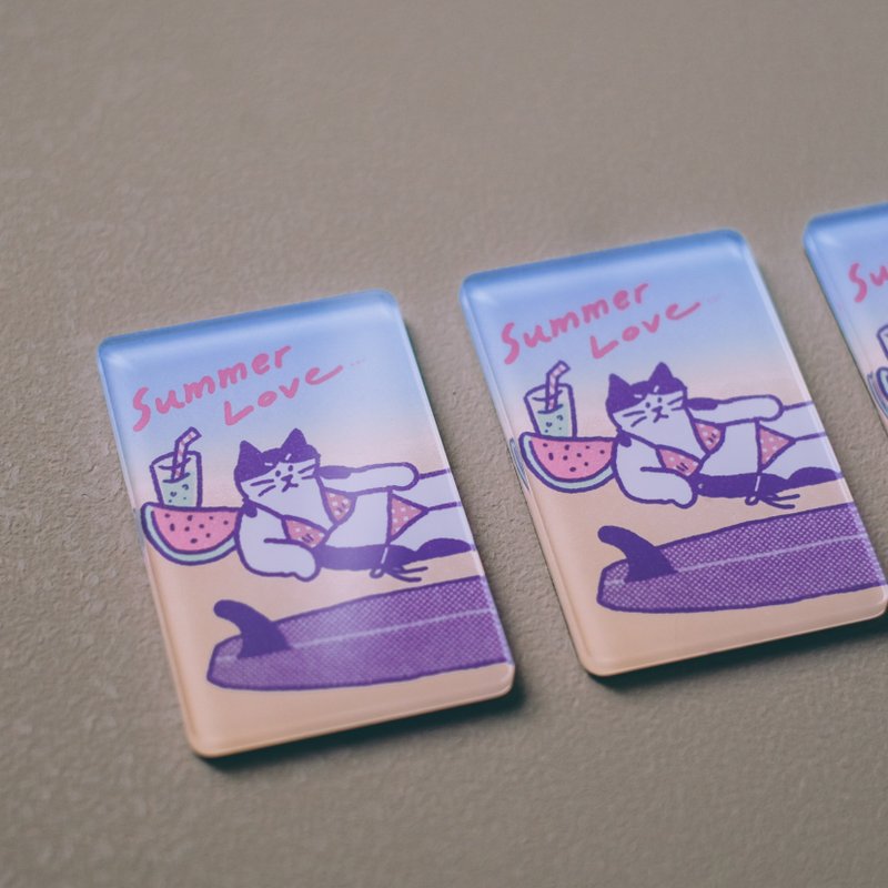Summer Love 酷酷貓壓克力磁鐵 - 磁鐵 - 壓克力 多色