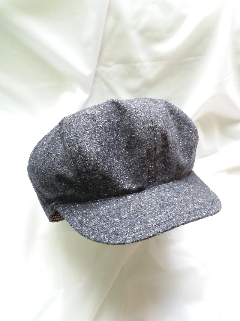 深灰雜點軟呢報童帽 - 帽子 - 其他材質 灰色