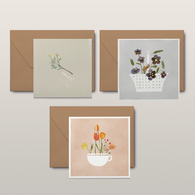 flowers for every season greeting card set - 卡片/明信片 - 紙 