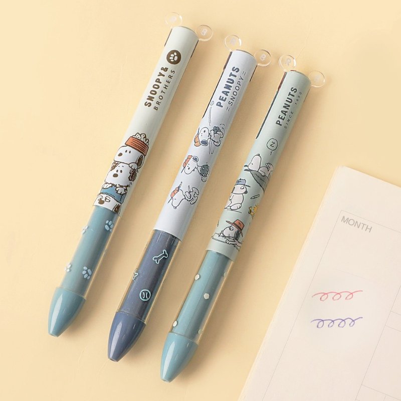 Peanuts Snoopy two-color ball pen-SNOOPY genuine authorized stationery red pen and blue pen - Ballpoint & Gel Pens - Plastic Multicolor