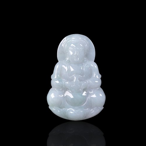 瓔珞珠寶盒 E.L.Jewelry Box 冰糯種翡翠觀音菩薩項鍊 | 天然緬甸玉翡翠A貨 | 送禮