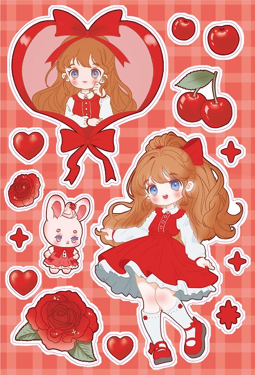ZzoromBBoong Cherry Red sticker