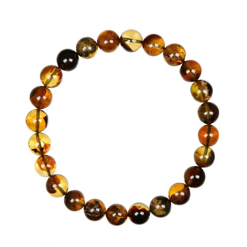 正佳珠寶 Gemsrich Jewelry 【正佳珠寶】蜜蠟琥珀 高品溶洞植物藍珀 7.4-7.8mm 溶洞植物藍珀