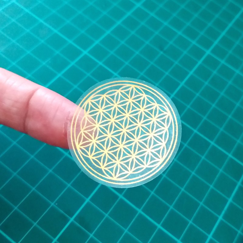 Sacred Geometry. Flower of lifestickers. 3.5cm 30 pieces. - Stickers - Paper Gold