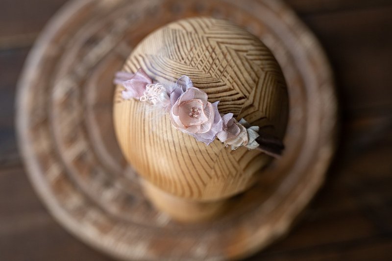 Purple headband with lace for newborn girls:the perfect outfit for a little girl - Baby Accessories - Other Metals Purple